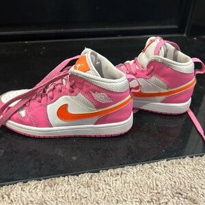 Nike Kids Pink and Orange Sneakers
